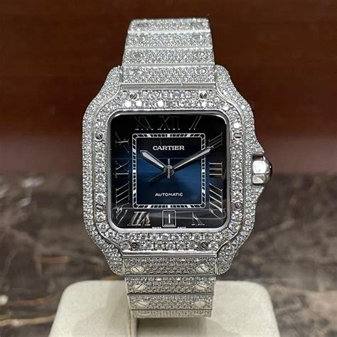 cheap iced out cartier watch|cartier iced out watch value.